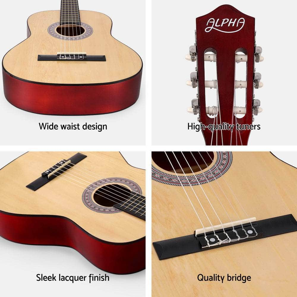 39 Inch Classical Guitar Wooden Body Nylon String Beginner Gift Natural