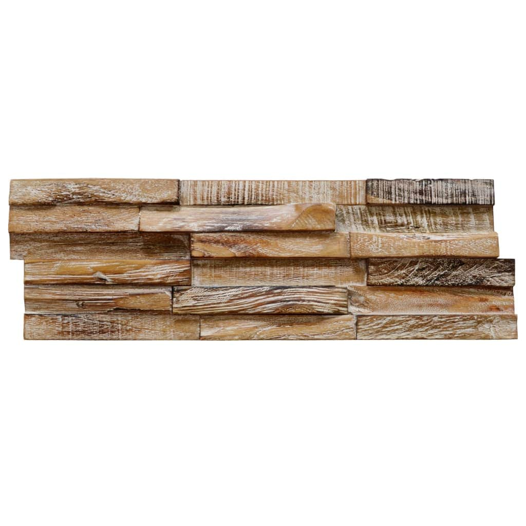 3D Wall Cladding Panels 10 pcs Solid Teak Wood