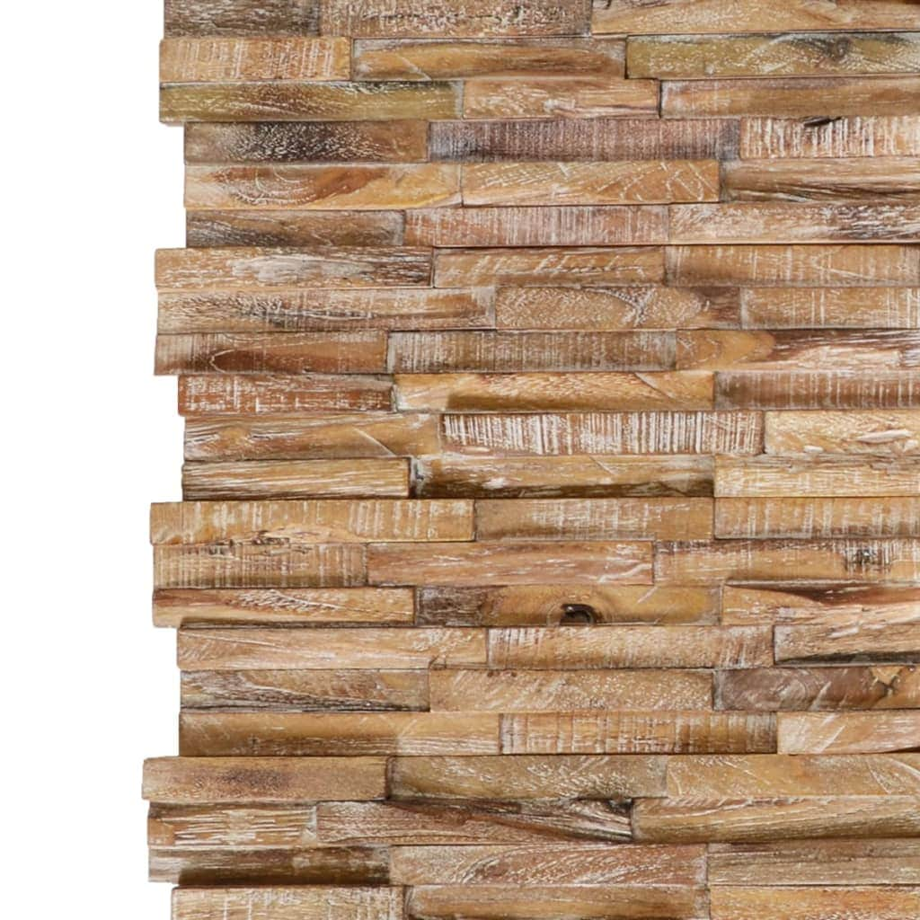 3D Wall Cladding Panels 10 pcs Solid Teak Wood