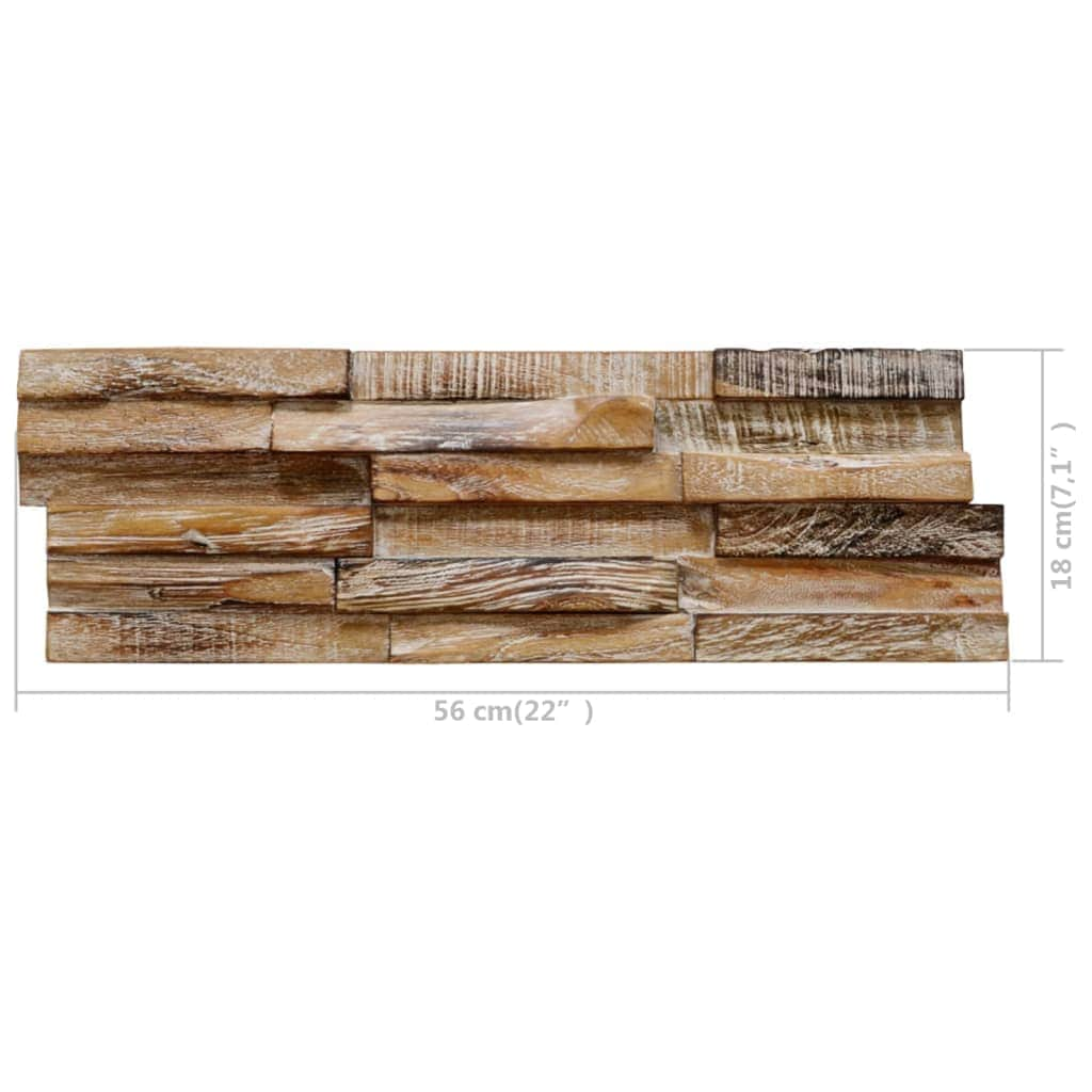 3D Wall Cladding Panels 10 pcs Solid Teak Wood