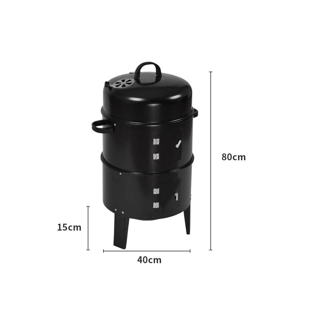 3in1 Charcoal BBQ Grill Smoker Portable