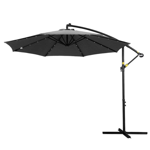 3M Cantilever Outdoor Umbrella with LED Garden Shade