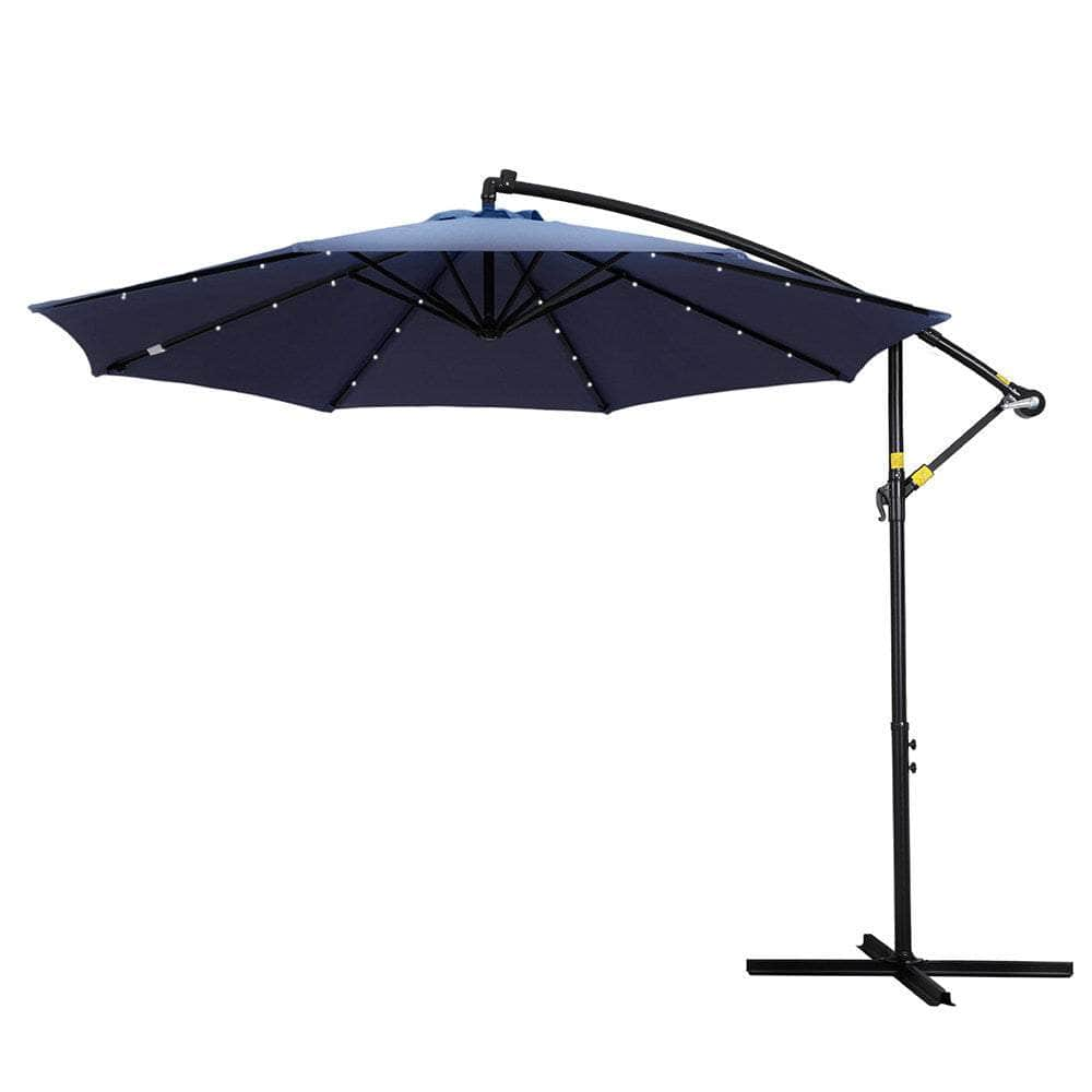 3M Cantilever Outdoor Umbrella with LED Garden Shade