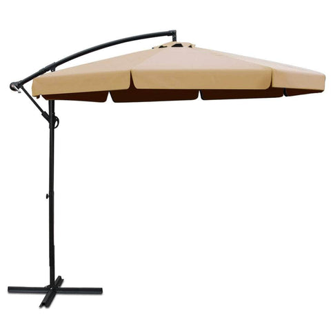 3m Outdoor UmbrCantilever Garden Beach Patio Beige