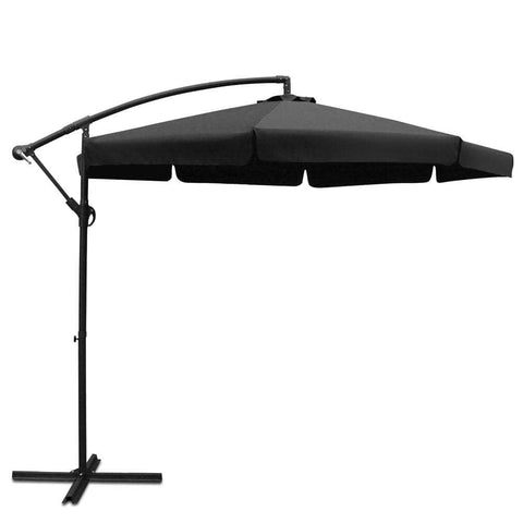 3m Outdoor UmbrCantilever Garden Beach Patio Black