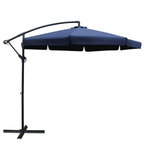 3m Outdoor UmbrCantilever Garden Beach Patio Navy