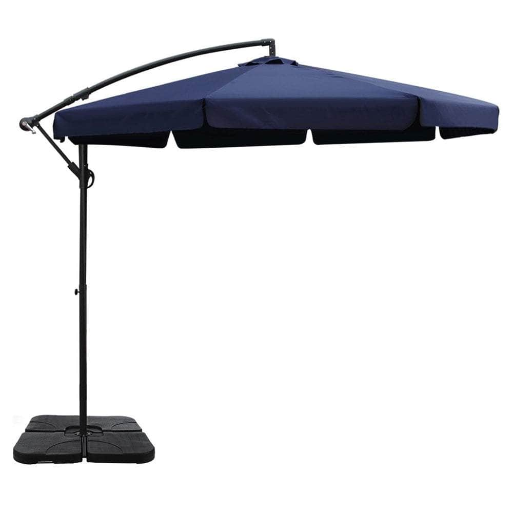 3M Outdoor Umbrella W/Base Cantilever Garden Beach Patio