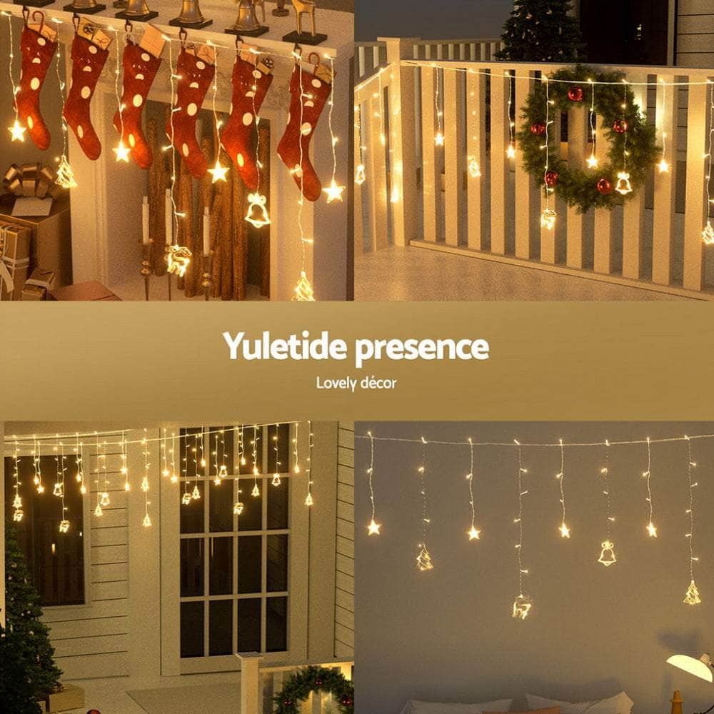 3m Warm White LED Christmas Icicle Lights