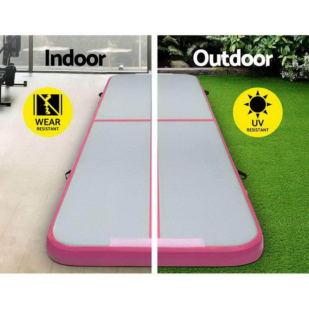 3M X 1M Air Track Mat Gymnastic Tumbling Pink And Grey