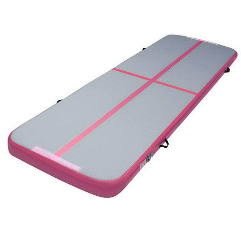 3M X 1M Air Track Mat Gymnastic Tumbling Pink And Grey