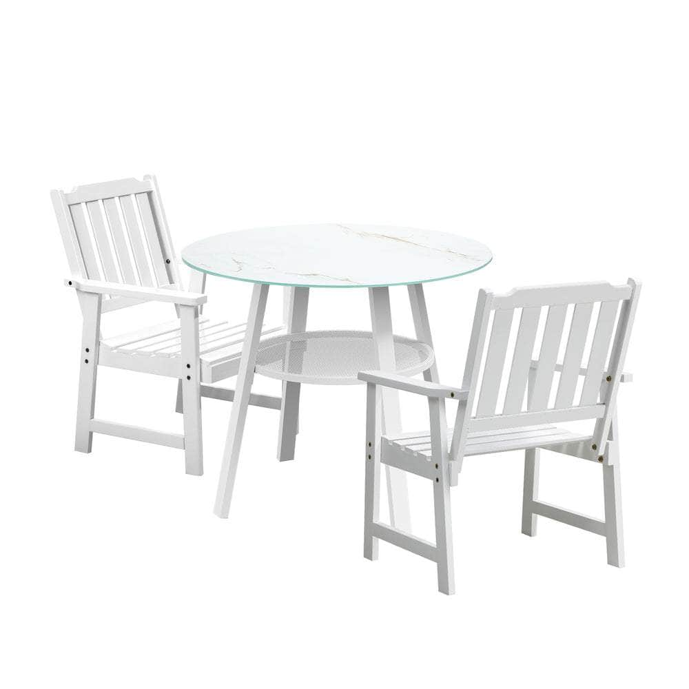 3PC/5PC Outdoor Dining Set Solid Wood Chair and Table