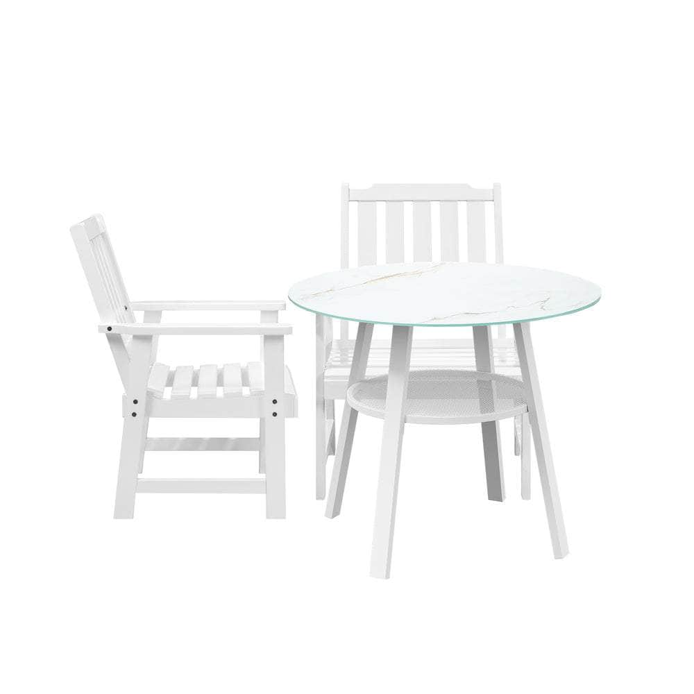 3PC/5PC Outdoor Dining Set Solid Wood Chair and Table