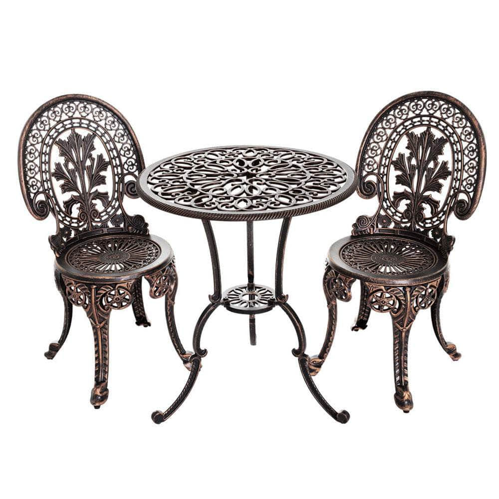 3Pc Patio Bistro Set - Aluminium Bronze