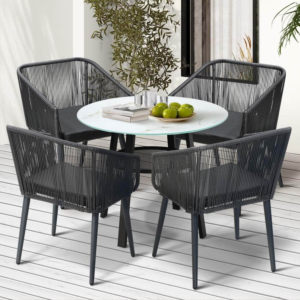 3PCS/5PCS Outdoor Dining Set Marble-style Table