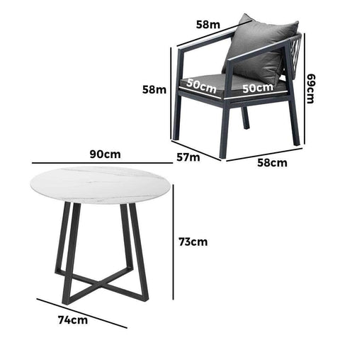 3PCS/5PCS Outdoor Dining Set Table&Lounge Chair