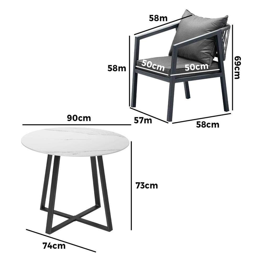 3PCS/5PCS Outdoor Dining Set Table&Lounge Chair