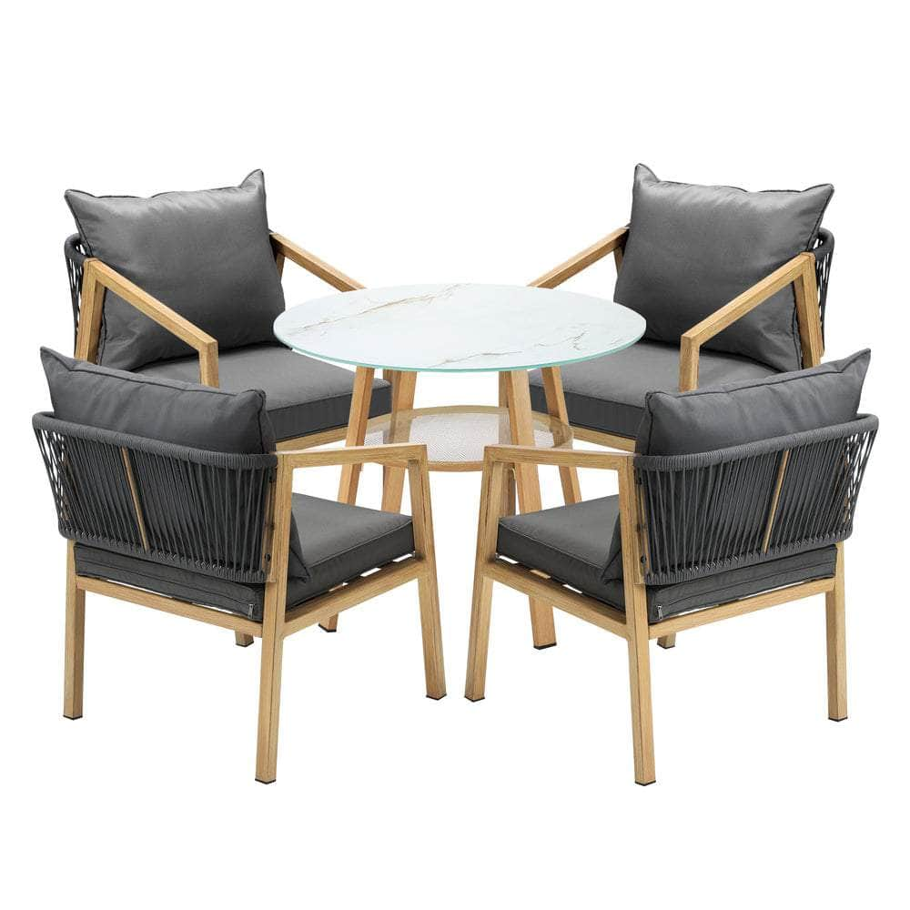 3PCS/5PCS Outdoor Dining Set Table Lounge Chair