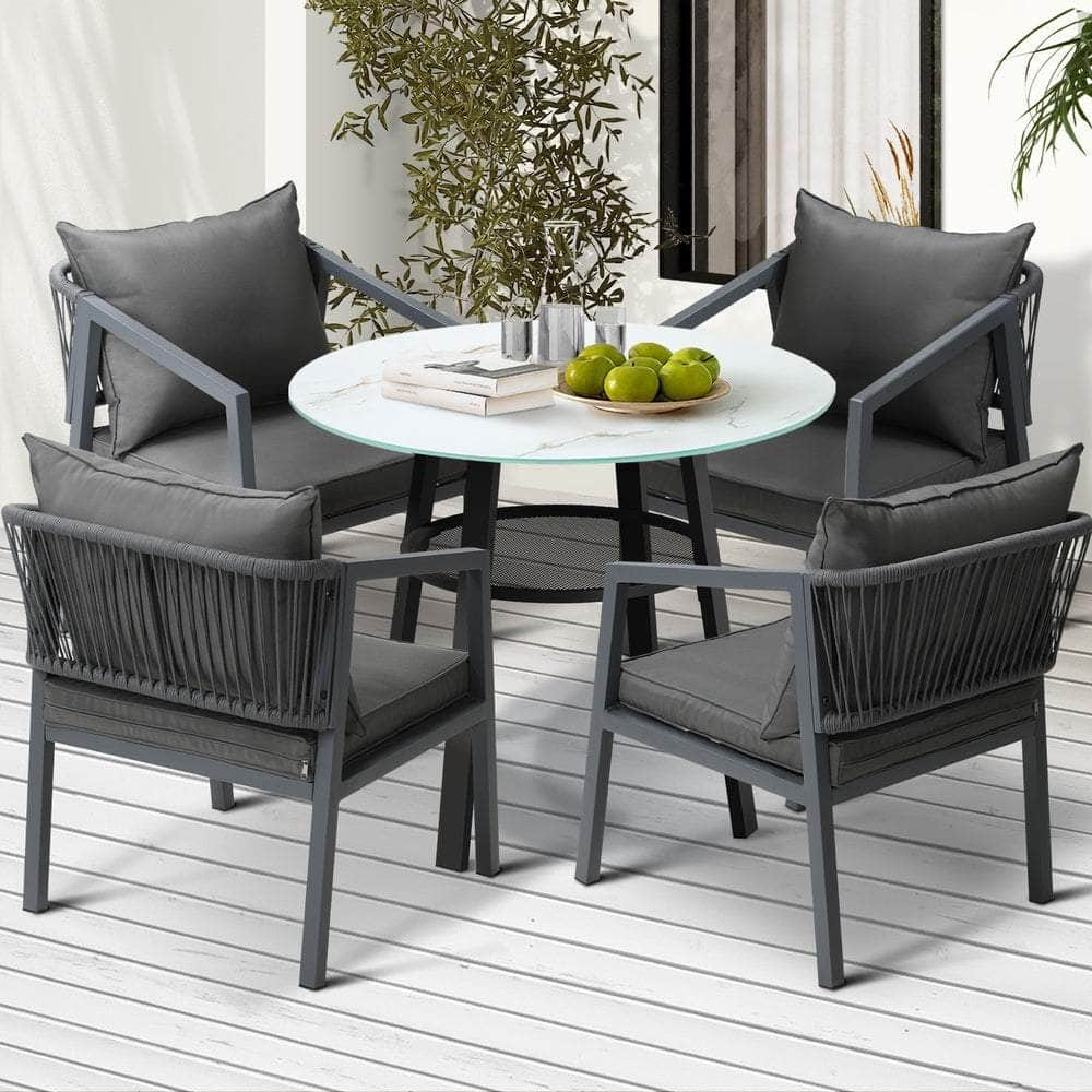 3PCS/5PCS Outdoor Dining Set Table Lounge Chair