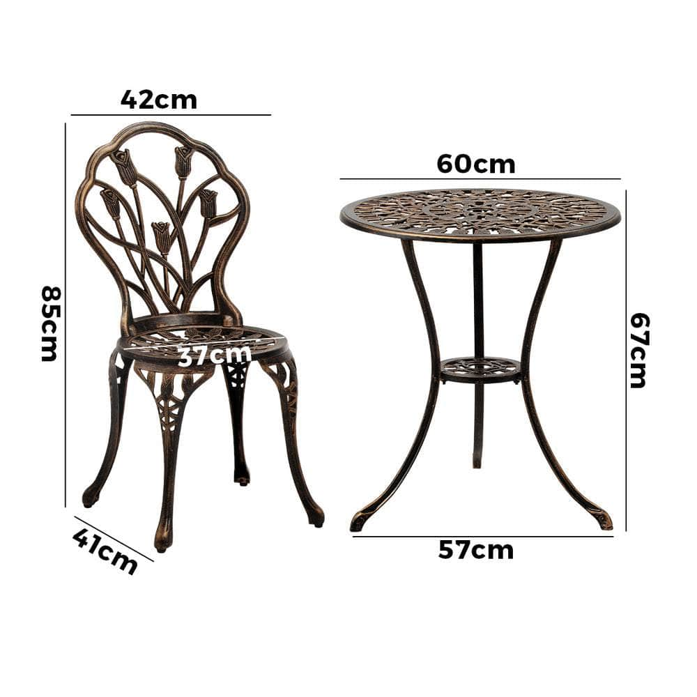 3PCS Bistro Outdoor Setting Chairs Table Patio Dining Set Furniture