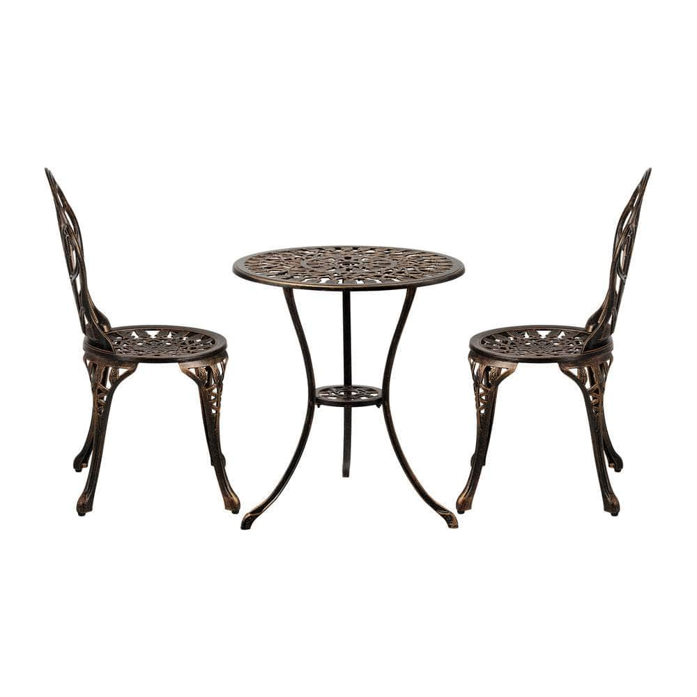 3PCS Bistro Outdoor Setting Chairs Table Patio Dining Set Furniture