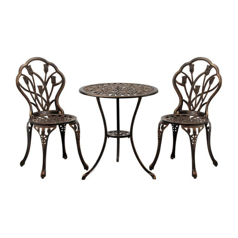 3PCS Bistro Outdoor Setting Chairs Table Patio Dining Set Furniture