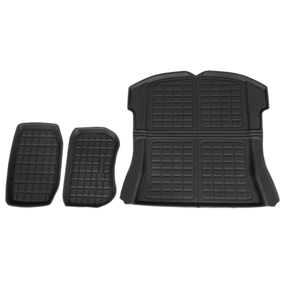 3PCS Car Rear Front Cargo Trunk Toolbox Luggage Rubber Mats