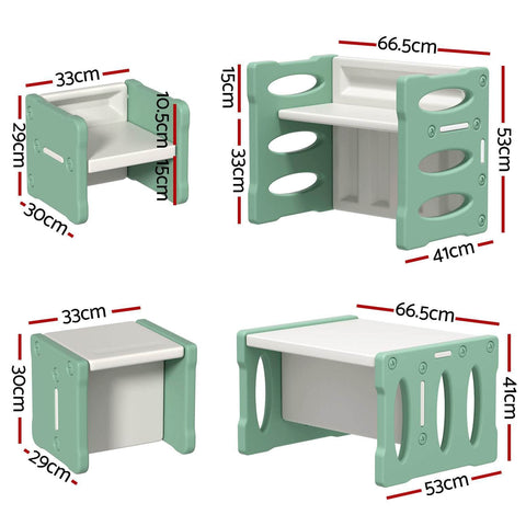 3Pcs Kids Table And Chairs Set Hdpe