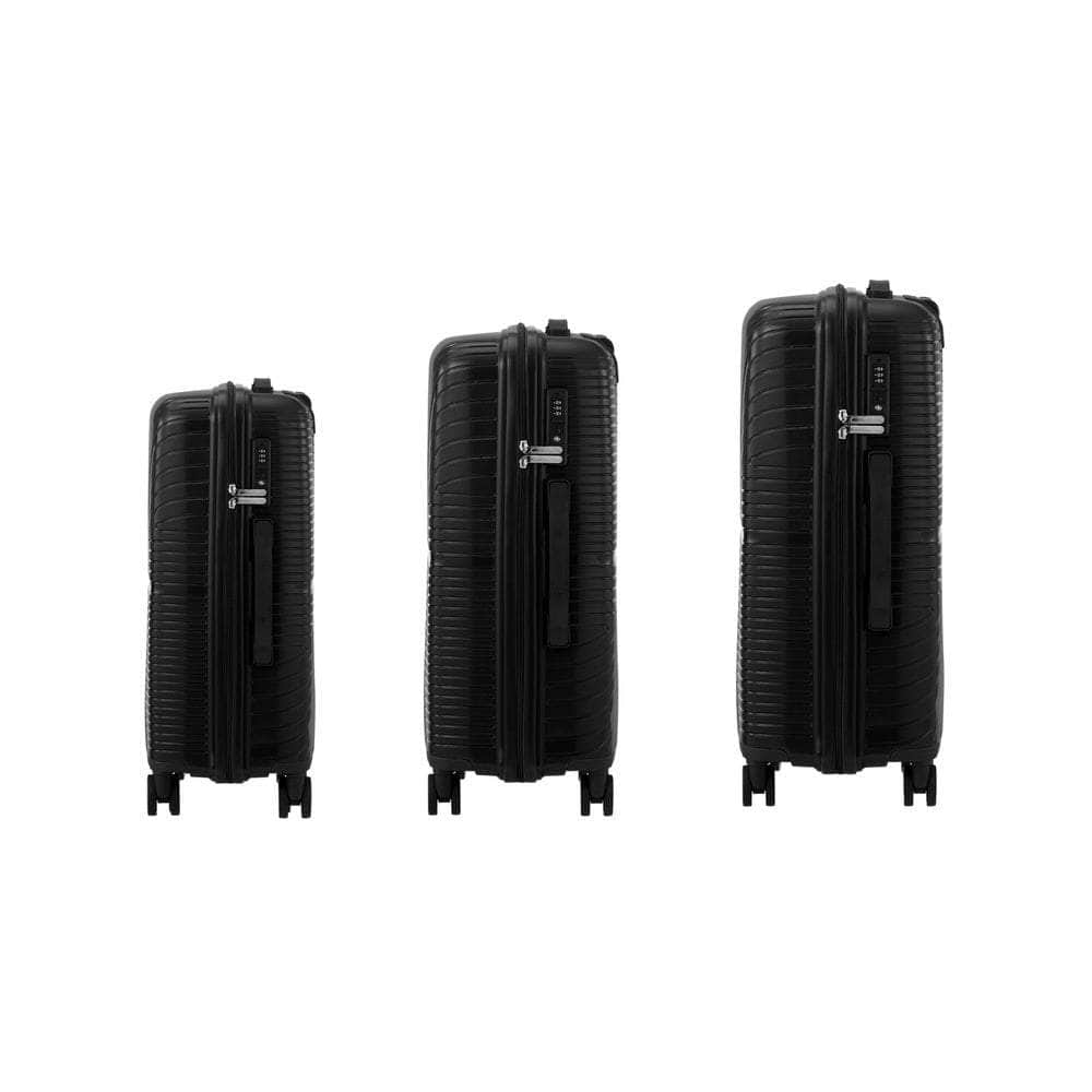 3PCS Luggage Suitcase Set Black/Green/Grey PP Case TSA Lock