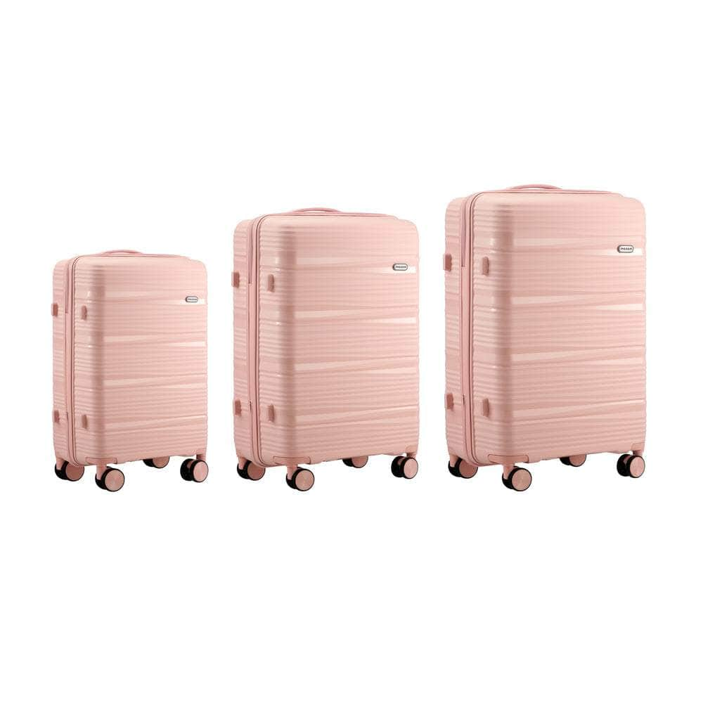 3PCS Luggage Suitcase Set PP Case TSA Lock Black