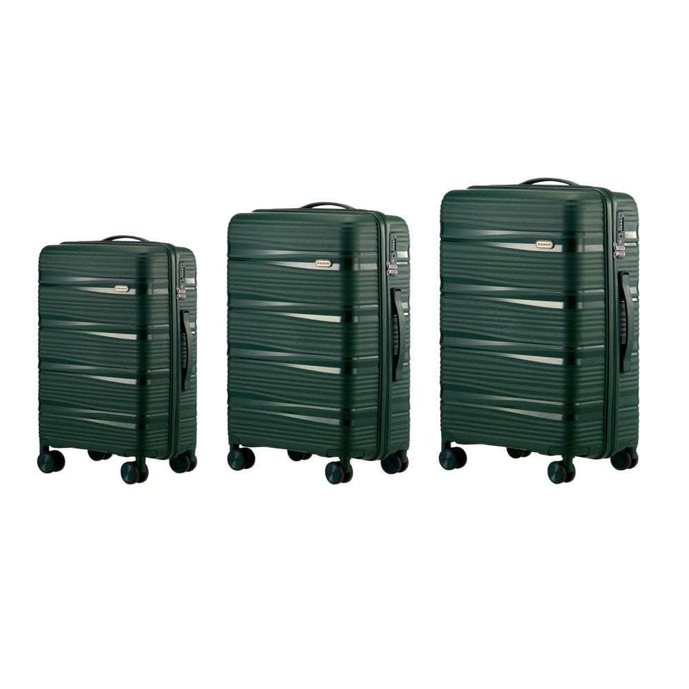 3PCS Luggage Suitcase Set PP Case TSA Lock Black