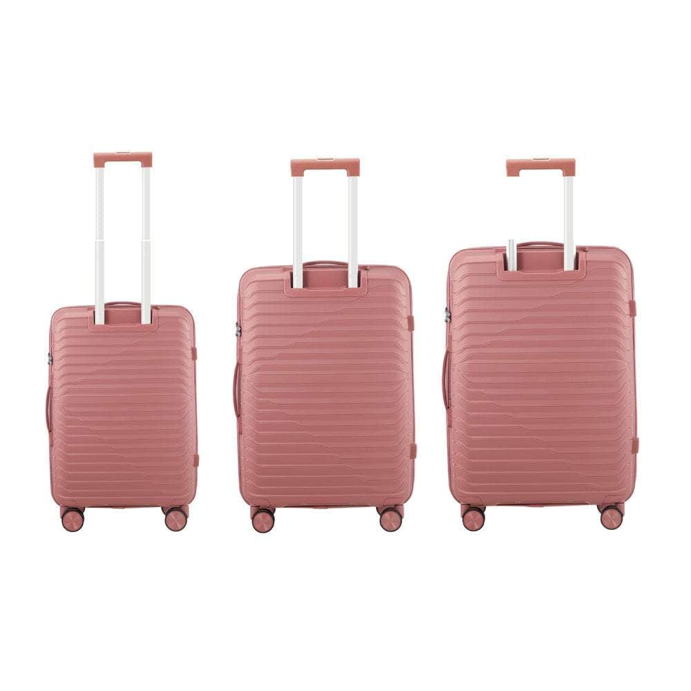 3PCS Luggage Suitcase Set TSA Lock Black/Green/Pink PP Case