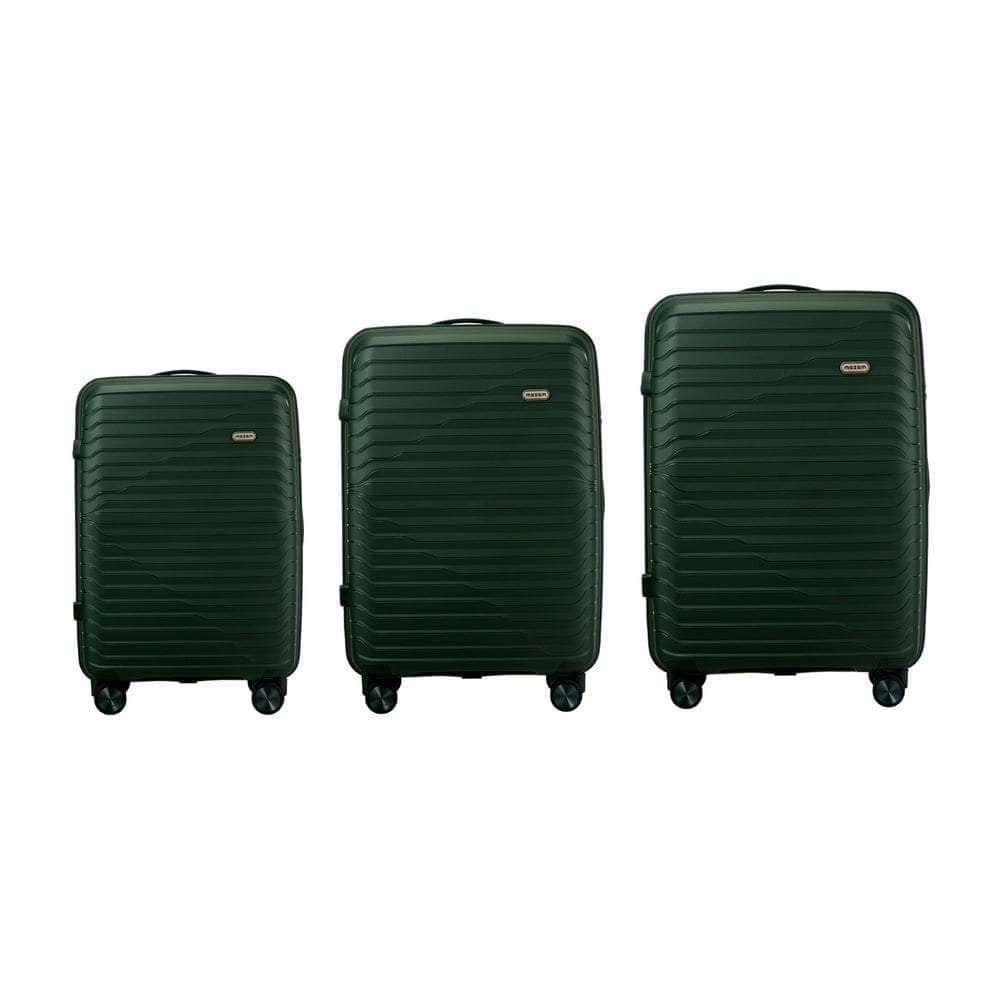 3PCS Luggage Suitcase Set TSA Lock Black/Green/Pink PP Case