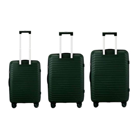 3PCS Luggage Suitcase Set TSA Lock Black/Green/Pink PP Case