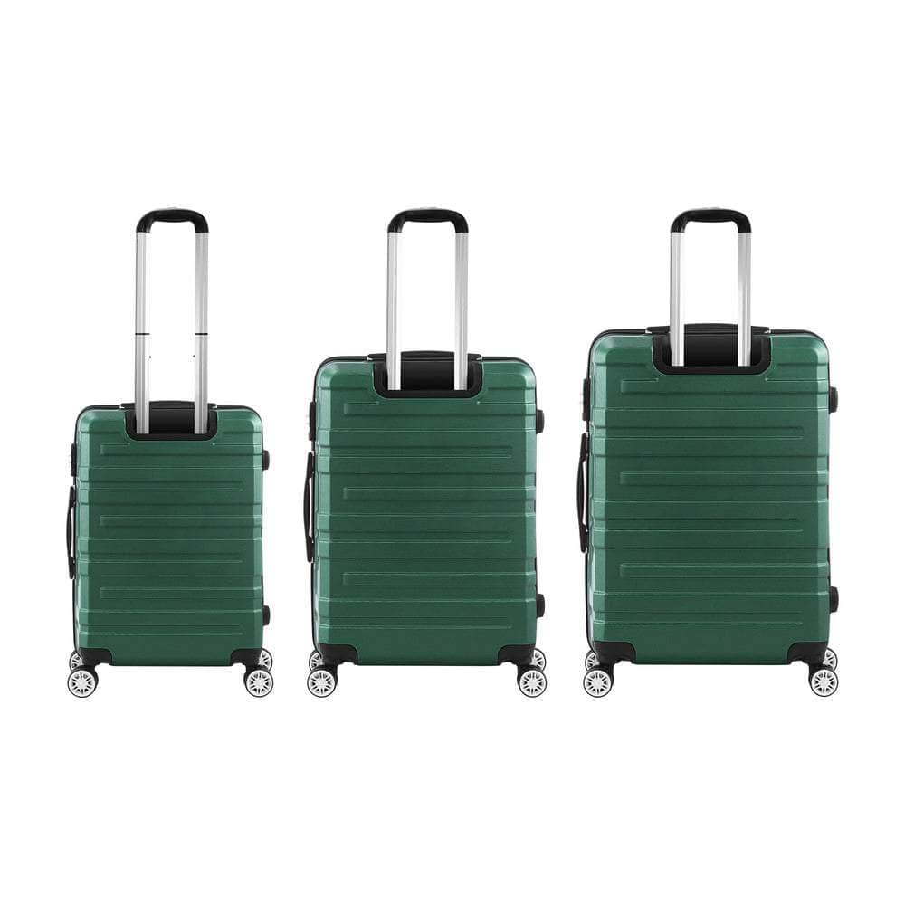 3PCS Luggage Suitcase Trolley Set Travel TSA Lock Storage Hard Case