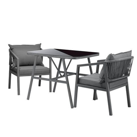 3PCS Outdoor Dining Setting Lounge Patio Furniture Table Chairs Set