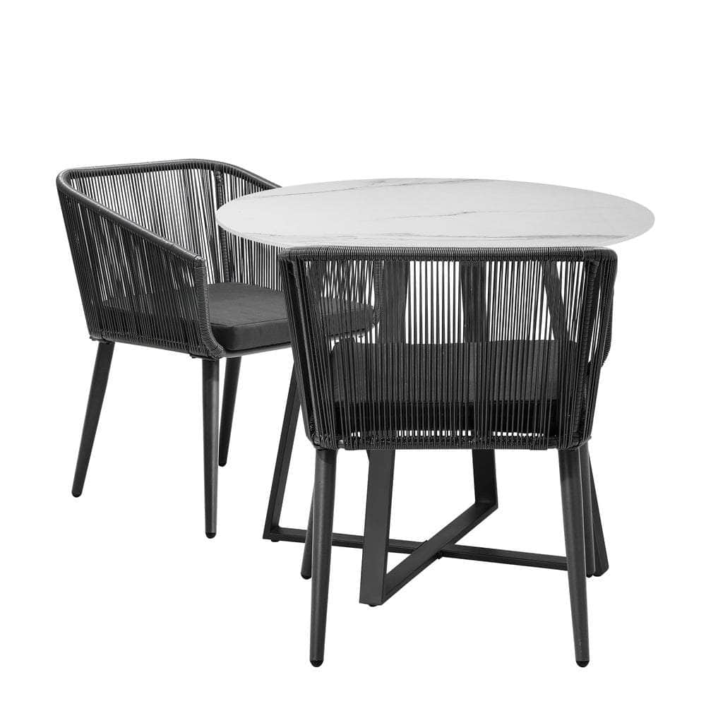 3x/5x Outdoor Dining Set Sintered Stone Table Bistro Set