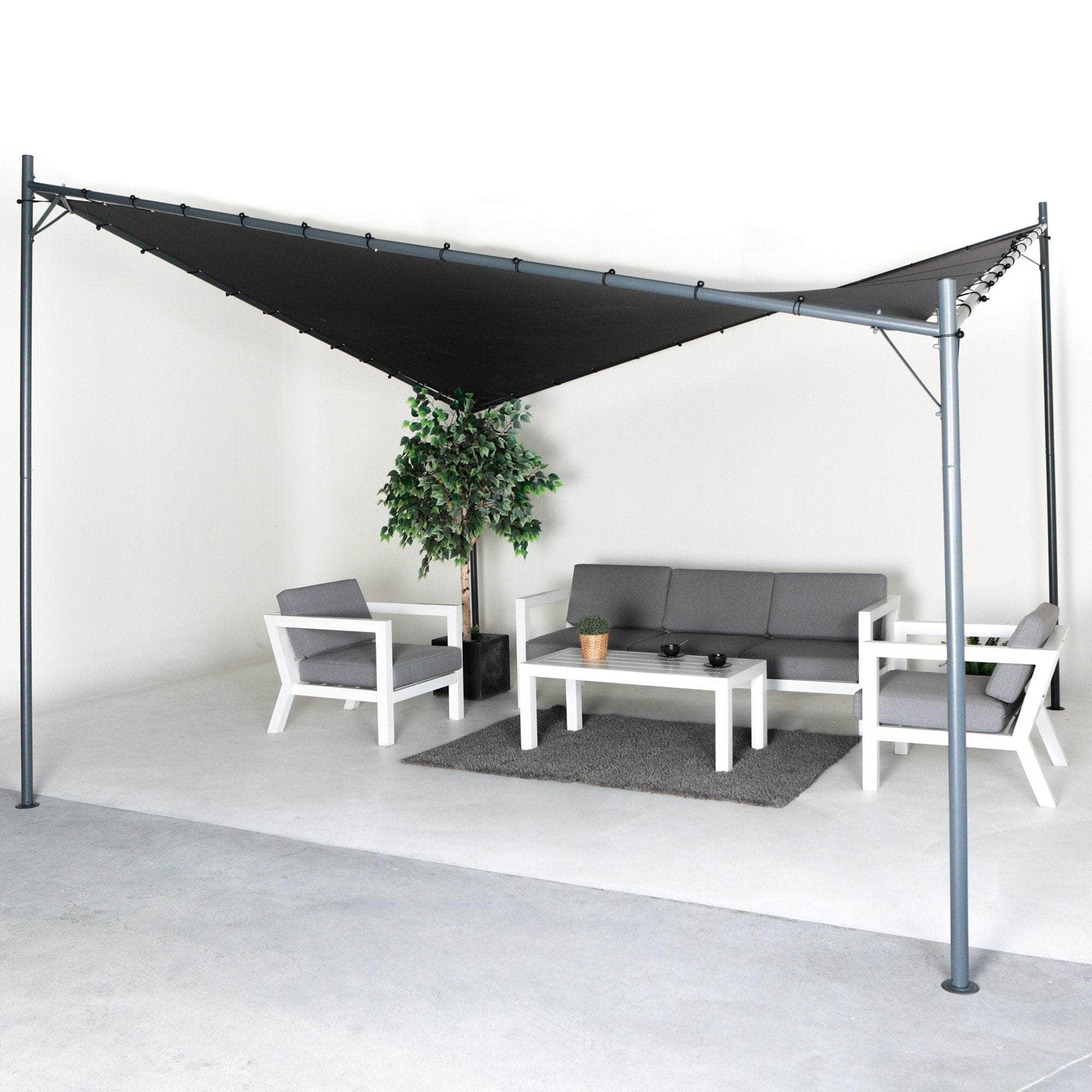 3x3m Butterfly Steel Gazebo - Charcoal