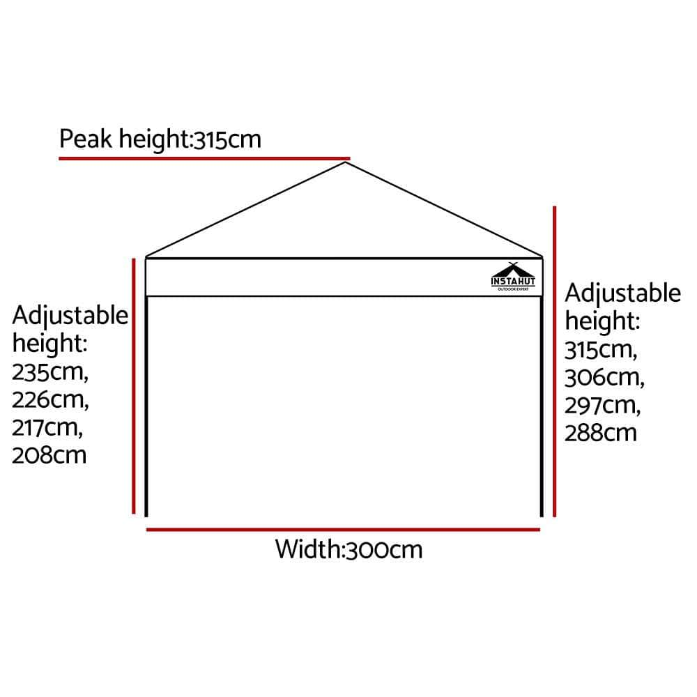 3x3m Pop Up Gazebo Marquee - Outdoor Canopy Shade Blue