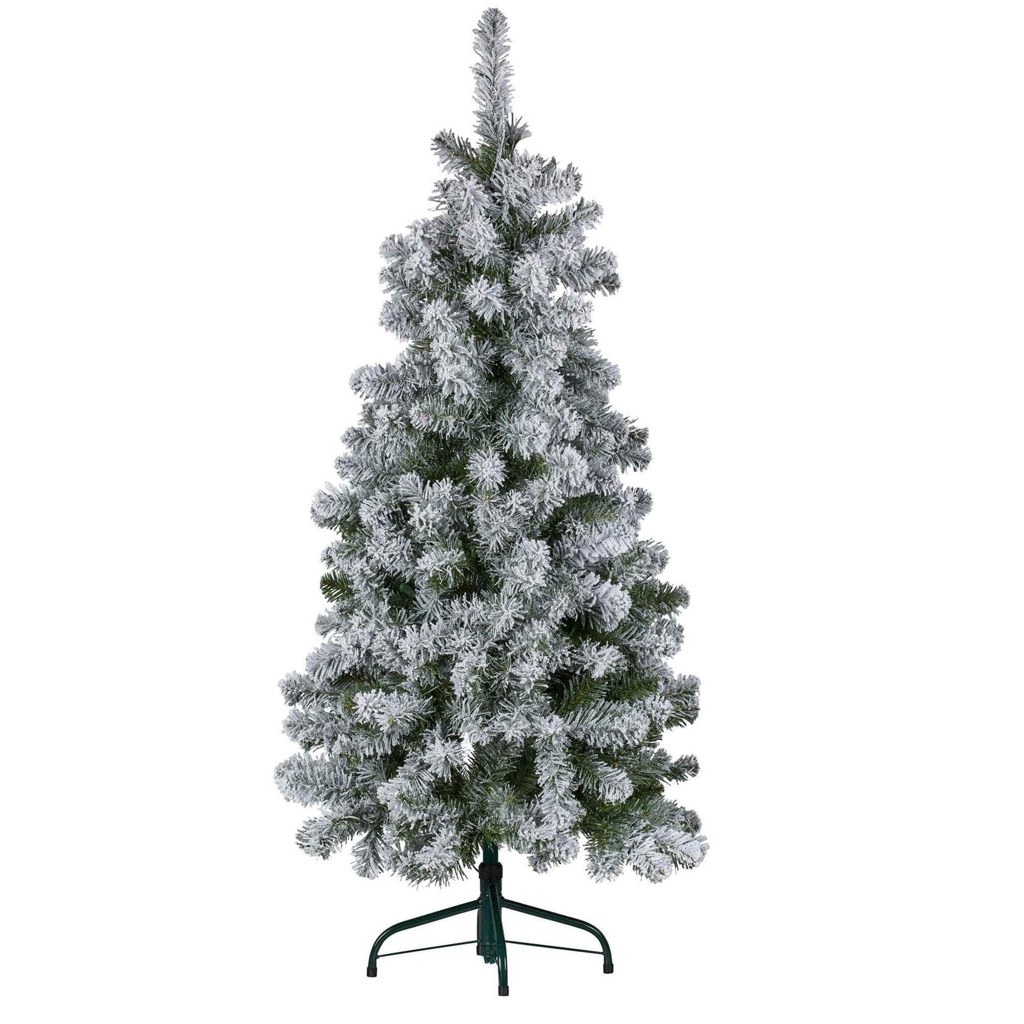 4.5ft - (137cm) Snowy Slimline Christmas Tree with Lights