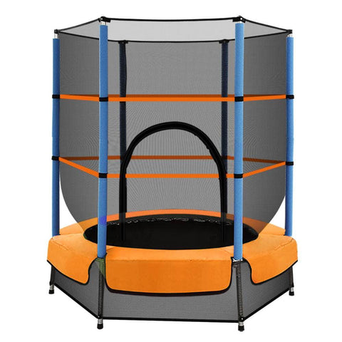 4.5FT Trampoline for Kids Trampoline w/ Enclosure Safety Net Rebounder Gift Orange