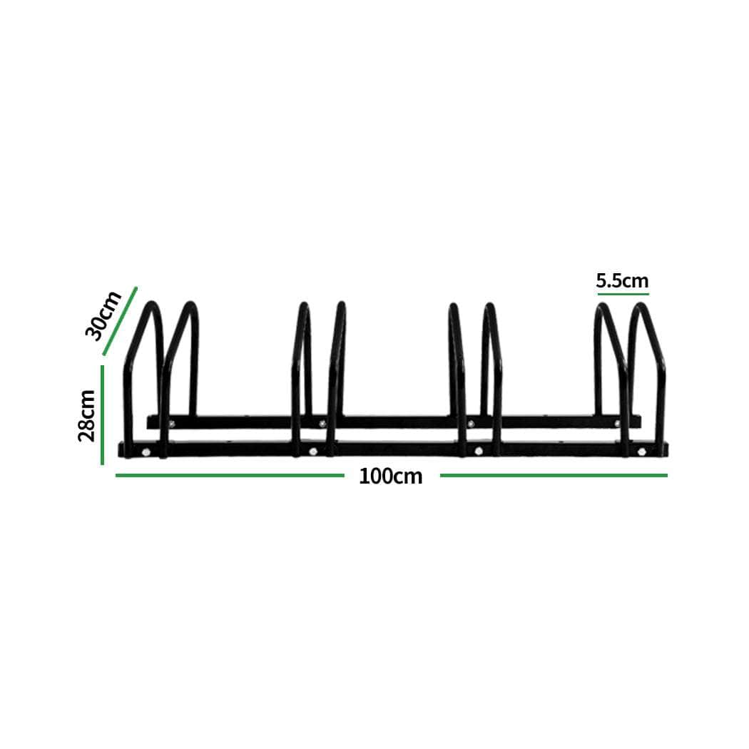 4 Bikes Stand Bicycle Bike Rack Floor