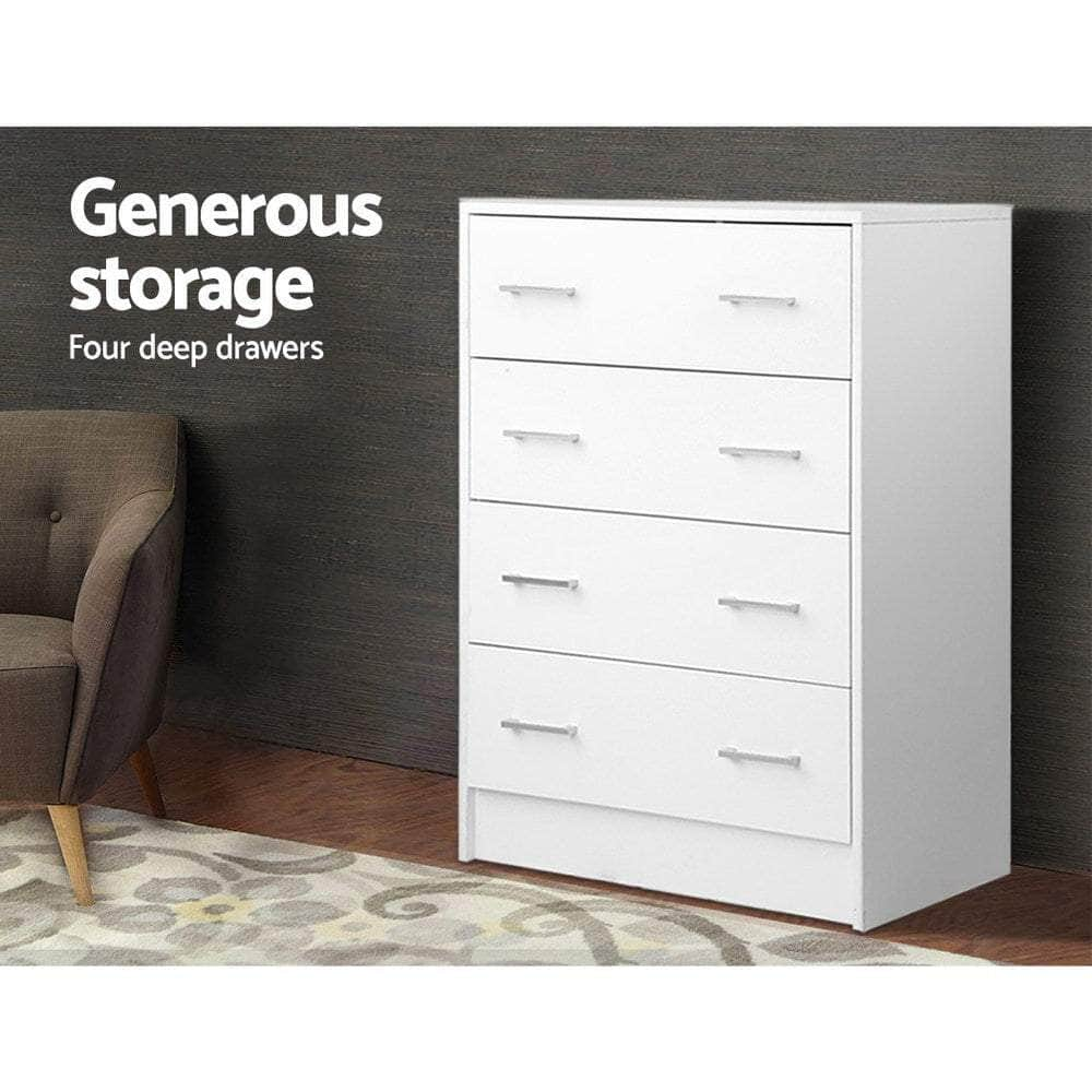 4 Chest Of Drawers - Andes White