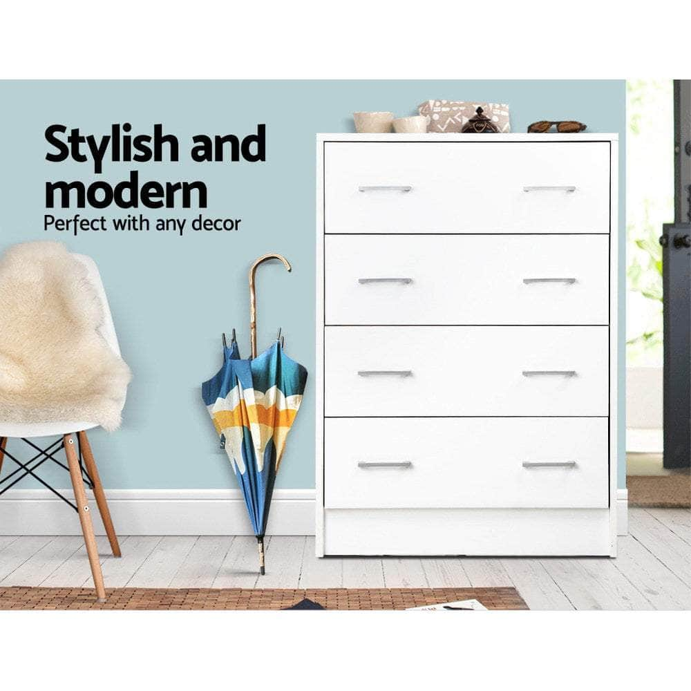 4 Chest Of Drawers - Andes White