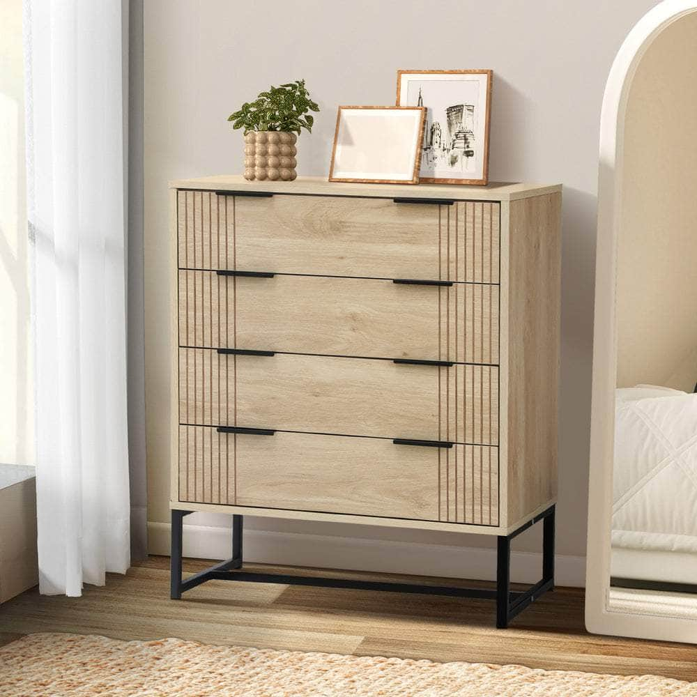 4 Chest of Drawers Dresser Table Lowboy Natural