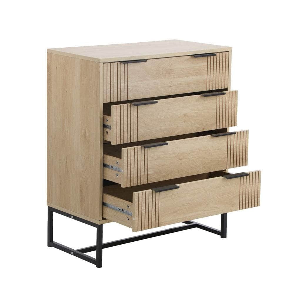 4 Chest of Drawers Dresser Table Lowboy Natural