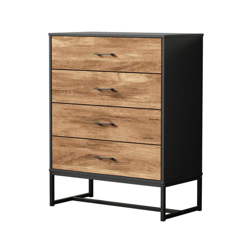 4 Chest of Drawers Tallboy Metal Black