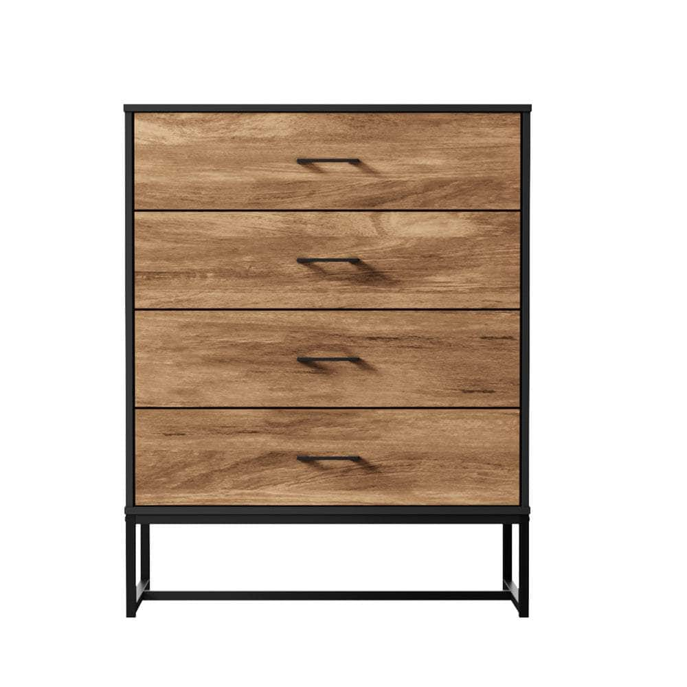 4 Chest of Drawers Tallboy Metal Black