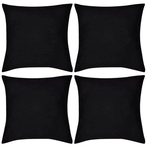 4 Cushion Covers Cotton(Black)