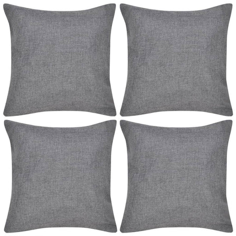 4 Cushion Covers Linen-look--Anthracite