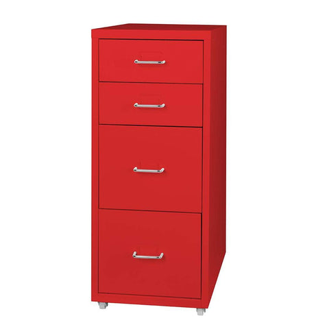 4 Drawer Office Drawers Cabinet Red